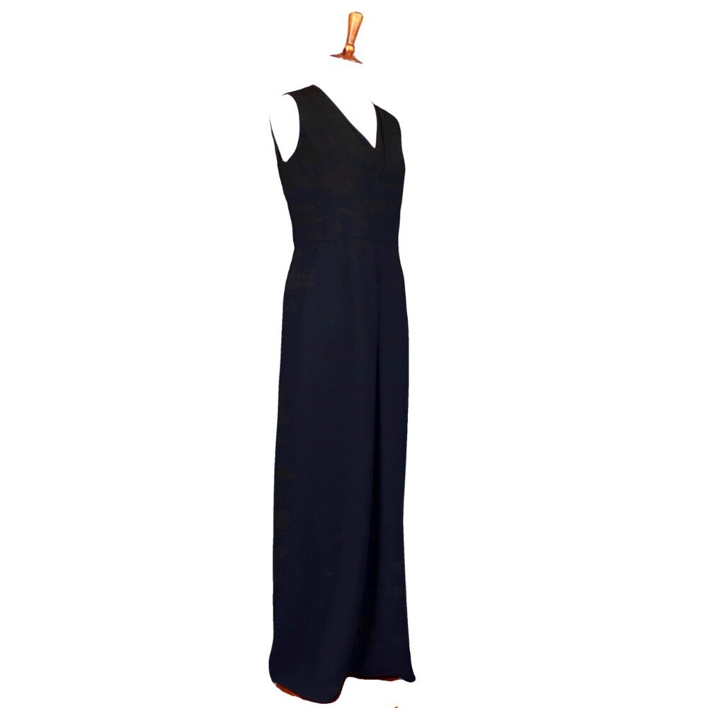 Vince 10 Black Double-V Neck Sleeveless Wide Leg Culotte Jumpsuit with Pockets - Picture 14 of 16